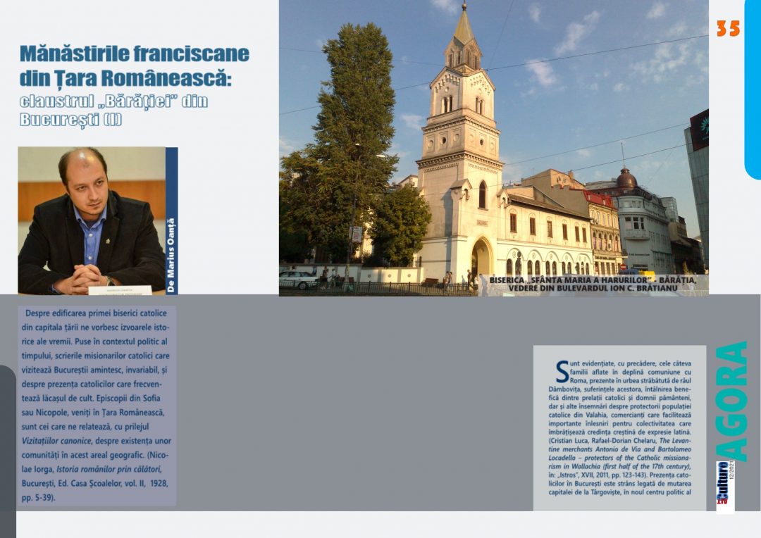 Mănăstirile franciscane din Țara Românească: claustrul „Bărăției” din București (I)