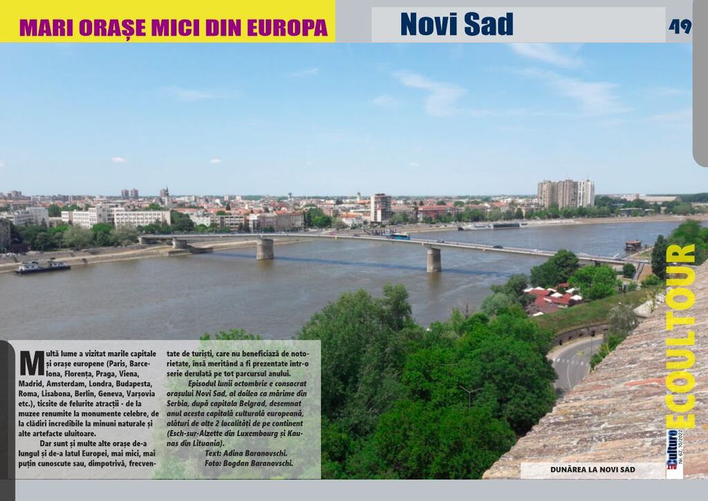ALTCULTURE MAGAZINE ||| 62 ||| 10/2022 ||| MARI ORAȘE MICI DIN EUROPA: Novi Sad