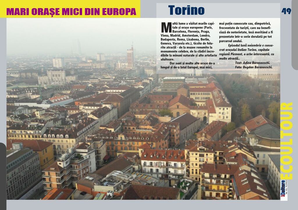 ALTCULTURE MAGAZINE ||| 63 ||| 11/2022 ||| MARI ORAȘE MICI DIN EUROPA: Torino