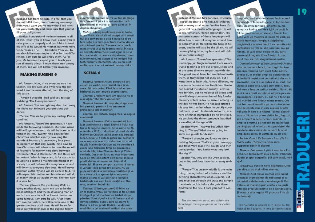 ALTCULTURE MAGAZINE●64●12/2022●MAKING EUGENE
De RAY MAIORESCU
Tradus de / Translated by Eugen / Eugene MATZOTA