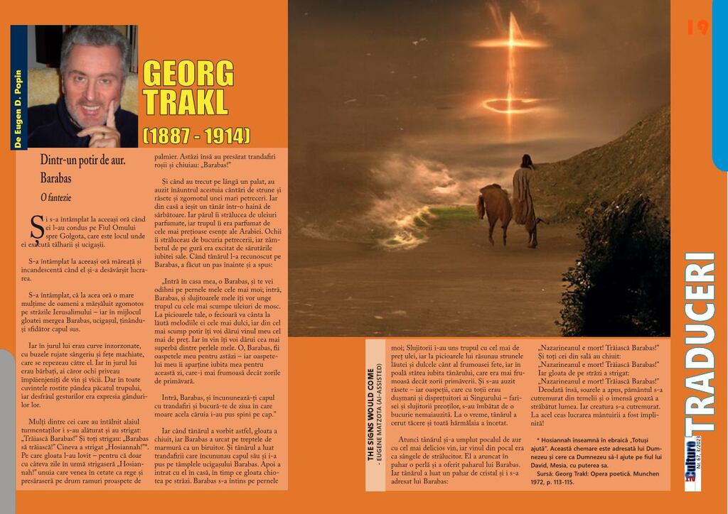 GEORG TRAKL - ALTCULTURE MAGAZINE●67●3/2023
De Eugen D. Popin